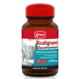 Lanes Kcaligram Glucomannan 500mg Συμπλήρωμα Διατροφής με Γλυκομαννάνη για την Βελτίωση Σιλουέτας, 60caps