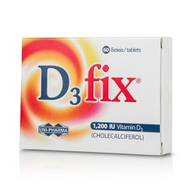 Unipharma D 3 Fix 1200 IU/60tab (Vitamin D3), Βιταμίνη D3