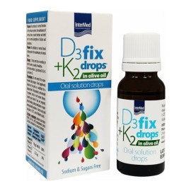Intermed D3 & K2 Fix Drops in Olive Oil Oral Drops Συμπλήρωμα Διατροφής για το Ανοσοποιητικό σε Υγρή Μορφή, 12ml