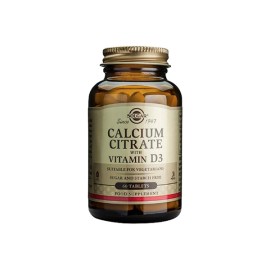 Solgar Calcium Citrate 250mg with Vitamin D3 Συμπλήρωμα Διατροφής Ασβεστίου με Βιταμίνη D3 για την Καλή Υγεία των Οστών, των Δοντιών & των Μυών - Ιδανικό για Ηλικιωμένους, 60tabs