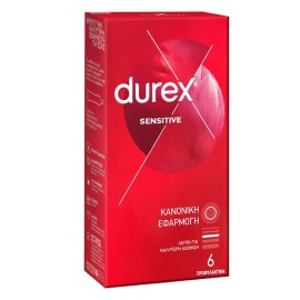 Durex Sensitive Προφυλακτικά Λεπτά για Μεγαλύτερη Ευαισθησία, 6τεμ
