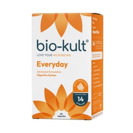 Bio-Kult Advanced Προηγμένη Φόρμουλα Προβιοτικών με 14 Στελέχη Φιλικών Βακτηρίων για την Πλήρη Ενίσχυση του Πεπτικού Συστήματος από τη Στοματική Κοιλότητα έως & το Παχύ Έντερο, 60 caps