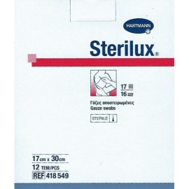 Hartmann Sterilux ES γάζες αποστειρωμένη Φαρμακείου 17 κλωστών 16πλή 17x28cm 12τεμ.
