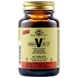 Solgar Formula VM 75 Πολυβιταμίνη για Τόνωση & Ευεξία - Ιδανική για Καταπολέμηση της Σωματικής & Πνευματικής Κόπωσης, 30tabs
