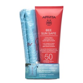 Apivita Bee Sun Safe Promo Pack με Hydra Fresh Face & Body Milk SPF50, 200ml & Δώρο Αδιάβροχο Τσαντάκι για Μαγιό, 1σετ