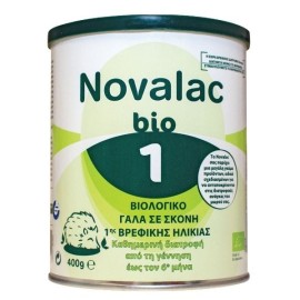 Novalac Bio 1 Βιολογικό Γάλα σε Σκόνη 1ης Βρεφικής Ηλικίας από τη Γέννηση ως τον 6ο Μήνα, 400g