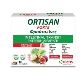 Ortis Ortisan Forte Φρούτα & Ίνες για Εντερική Διέλευση, 12 cubs
