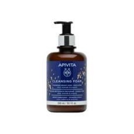 Apivita Cleansing Foam Face & Eyes Κρεμώδης Αφρός Καθαρισμού για Πρόσωπο & Μάτια με Ελιά & Λεβάντα, για Όλους τους Τύπους Δέρματος, 300ml