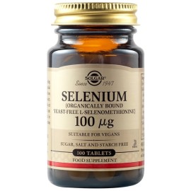 Solgar Selenium 100μg Συμπλήρωμα Διατροφής Σελήνιο Ιδανικό για Τόνωση Ανοσοποιητικού & Υπολειτουργία Θυροειδούς - Υγεία Μαλλιών & Νυχιών, 100tabs