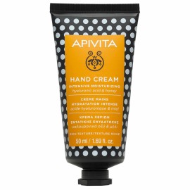 Apivita Intensive Moisturizing Hand Cream Hyaluronic Acid & Honey Κρέμα Χεριών Εντατικής Ενυδάτωσης Πλούσιας Υφής, 50ml