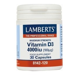 Lamberts Vitamin D3 4000iu Συμπλήρωμα Βιταμίνης D, 30 caps