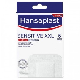 Hansaplast Med Sensitive XXL Αποστείρωμενα Επιθέματα (8x10 cm) Για Μεγαλύτερες Πληγές & Μετεγχειρητικά Τραύματα 5τμχ.