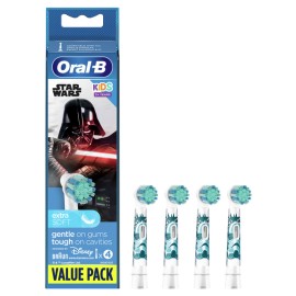 Oral B Kids Extra Soft Star Wars Ανταλλακτικές Κεφαλές Παιδικής Ηλεκτρικής Οδοντόβουρτσας (3+ετών), 4τεμ