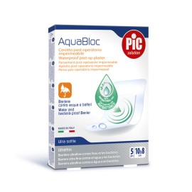 Pic Solution AquaBloc Waterproof UltraThin Sterile Post-op Plasters (8 x 10cm) Αποστειρωμένα Επιθέματα για Πληγές, 5τεμάχια