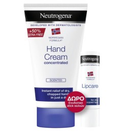 Neutrogena Promo με Hand Cream Κρέμα Χεριών με Άρωμα, 75ml & Δώρο Lip Moisturizer Ενυδατικό Στικ Χειλιών, 4,8g