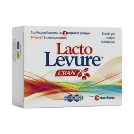 Unipharma Lacto-Levure Cran Συμπλήρωμα Διατροφής με Εκχύλισμα από Cranberries, 20 Φακελίσκοι