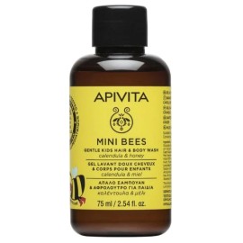 Apivita Mini Bees Gentle Kids Hair & Body Wash Απαλό Σαμπουάν-Αφρόλουτρο για Παιδιά 75 ml