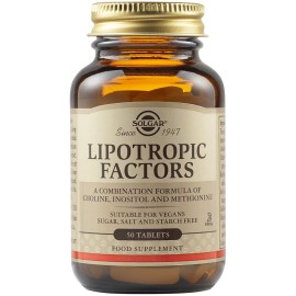Solgar Lipotropic Factors Συμπλήρωμα Διατροφής για Έλεγχο του Σωματικού Βάρους - Ενισχύει το Μεταβολισμό του Λίπους & Βοηθά τη Μείωση της Χοληστερίνης, 50tabs