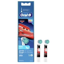 Oral-B Kids Cars Extra Soft Ανταλλακτικές Κεφαλές Παιδικής Ηλεκτρικής Οδοντόβουρτσας, 2τεμ