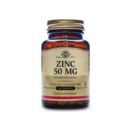 Solgar Zinc Gluconate 50mg Συμπλήρωμα Διατροφής Ψευδαργύρου για Τόνωση του Ανοσοποιητικού & της Αναπαραγωγικής Υγείας, 100tabs