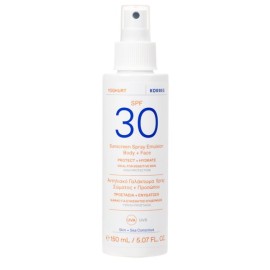 Korres Yoghurt Sunscreen Spray Emulsion Body & Face SPF30 Αντηλιακό Γαλάκτωμα Σπρέι για Σώμα & Πρόσωπο, 150ml