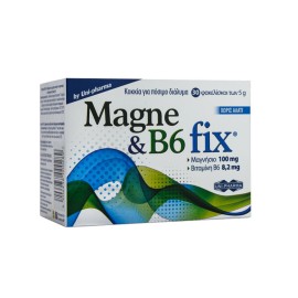 Uni-Pharma Magne & B6 Fix Συμπλήρωμα Διατροφής με Μαγνήσιο & Βιταμίνη B6, 30 φακελίσκοι