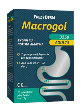Frezyderm MACROGOL ADULTS 3350 Σκόνη για Συμπτωματική Θεραπεία Δυσκοιλιότητας 20 Φακελίσκοι των 10g
