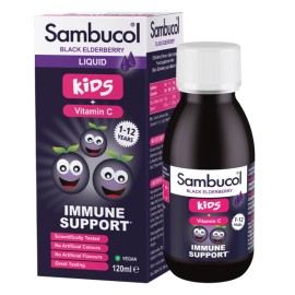 Sambucol for Kids Black Elderberry + Vitamin C Παιδικό Σιρόπι από Σαμπούκο για την Ενίσχυση του Ανοσοποιητικού, 120ml