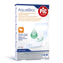 Pic Solution AquaBloc Waterproof UltraThin Sterile Post-op Plasters (15 x 10cm) Αποστειρωμένα Επιθέματα για Πληγές, 5τεμάχια
