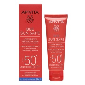 Apivita Bee Sun Safe Καταπραϋντική Κρέμα Προσώπου για Ευαίσθητες Επιδερμίδες SPF50+, 50ml