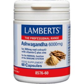 Lamberts Ashwagandha 6000mg Συμπλήρωμα Διατροφή Ασβαγκάντα για Ενίσχυση του Ανοσοποιητικού, 60 caps