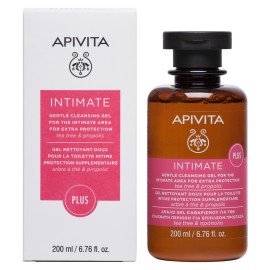 Apivita Intimate Plus Απαλό Gel Καθαρισμού για την Ευαίσθητη Περιοχή για Επιπλέον Προστασία σε Περιπτώσεις Συχνών Μικροενοχλήσεων, με Tea Tree & Πρόπολη, 200ml