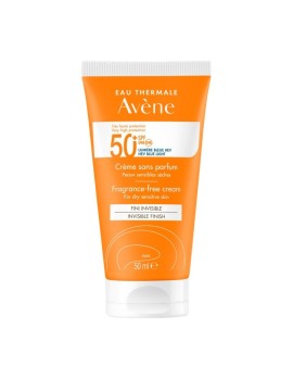 Avene Soins Solaire Cream SPF50+ sans parfume ,Αντιηλιακή Κρέμα Προσώπου για Ξηρό/ Πολύ Ξηρό Δέρμα χωρίς άρωμα, 50ml