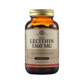 Solgar Lecithin 1360mg Συμπλήρωμα Διατροφής Λεκιθίνη Σόγιας για Τόνωση Νευρικού & Ανοσοποιητικού Συστήματος - Ιδανικό για Έλεγχο του Σωματικού Βάρους, 100softgels