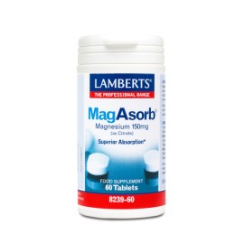 Lamberts Mag ASORB Μαγνήσιο Απαραίτητο για την Ανάπτυξη των Οστών, 60tabs