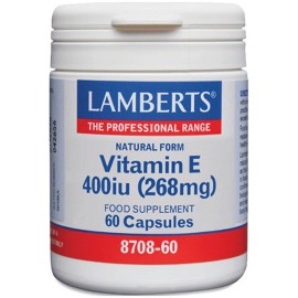 Lamberts Vitamin E 400 iu Natural Form για τη Διατήρηση της Καλής Υγείας του Δέρματος, 60caps