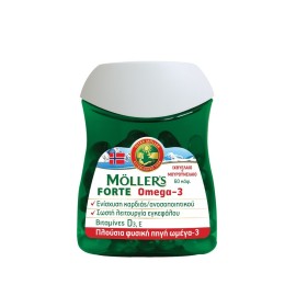 Mollers Forte Μουρουνέλαιο Μίγμα Ιχθυελαίου & Μουρουνέλαιου Πλούσιο σε Ω3 Λιπαρά Οξέα, 60 caps