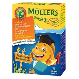 Mollers Ζελεδάκια Ω3 για Παιδιά, με γεύση Πορτοκάλι - Λεμόνι, 36 gummies