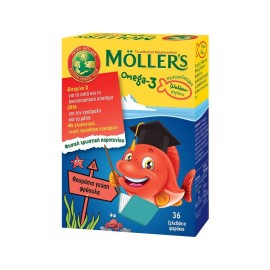 Mollers Omega 3 Ζελεδάκια για Παιδιά με γεύση Φράουλα, 36gummies